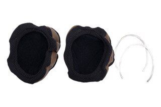 two fabric Heatsync ear pad covers in coyote